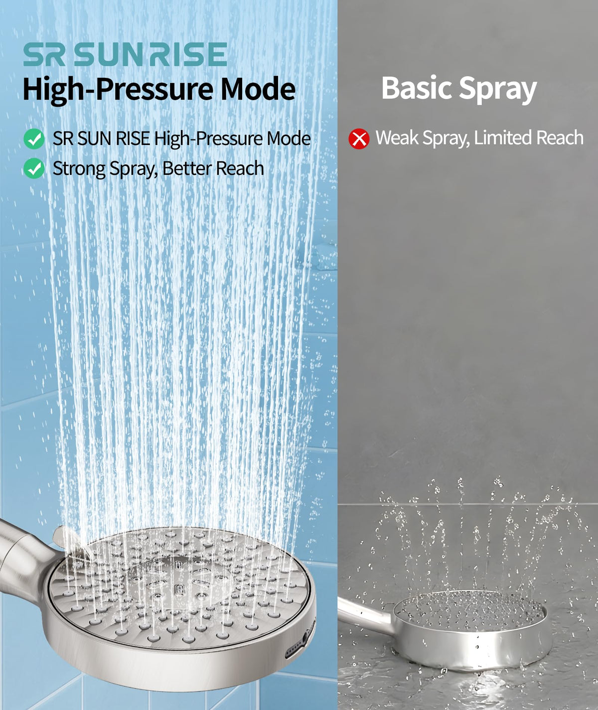 Filtered Shower Head with Handheld High Pressure 9 Spray Mode Showerhead Detachable Shower Head Water Softener Filters Beads for Hard Water Remove Chlorine 1 Filter Light Champagne (Light Champagne)