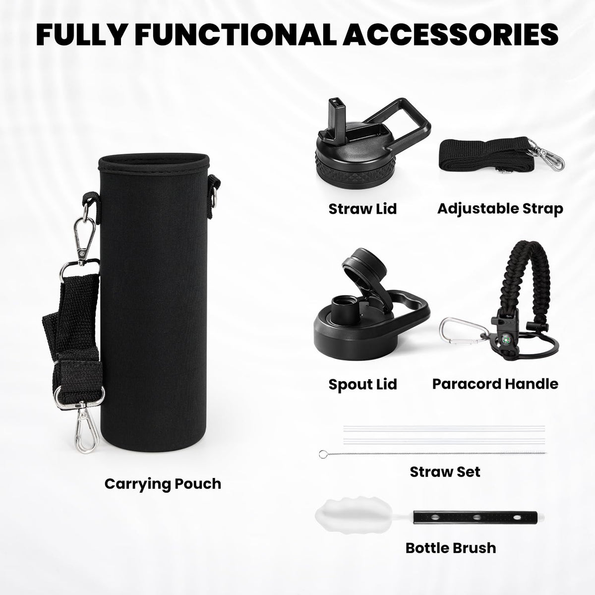 Insulated Water Bottle 24 oz (Magic Black / 24 Ounces)
