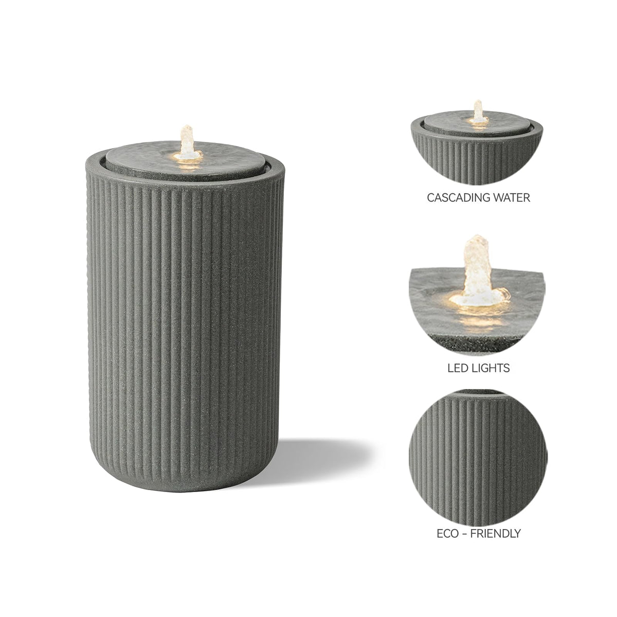 23.22” H Outdoor Water Fountain Made with Eco (23.22")