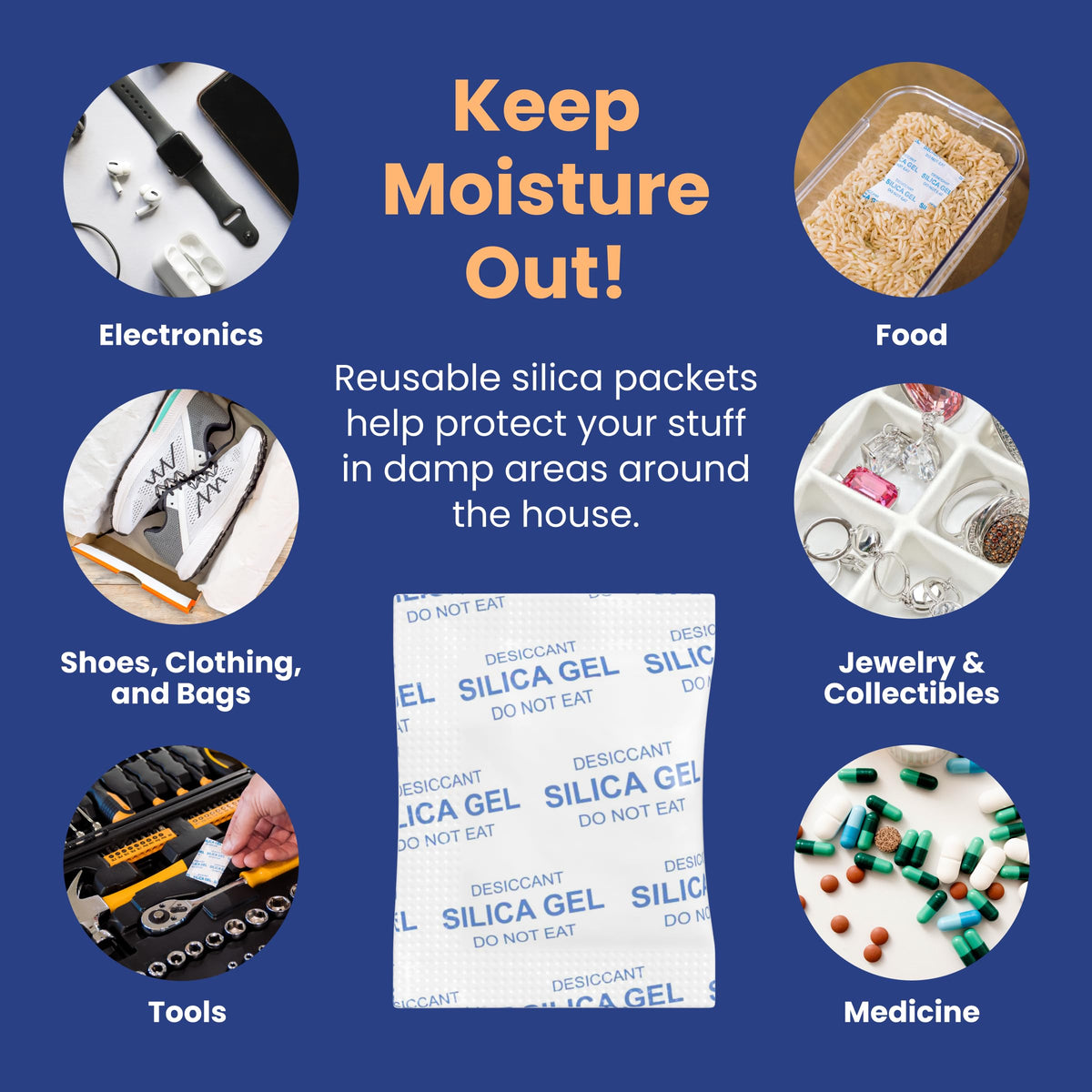 2g Food Safe Desiccant Packets for Moisture Control (2 Gram)