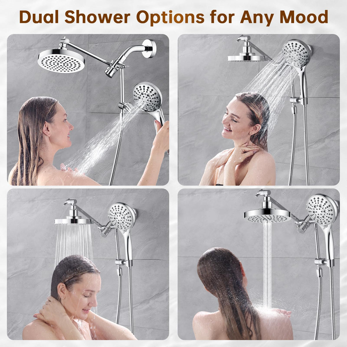 Rain Shower Head with Handheld Spray Built (1.8 GPM / Chrome)