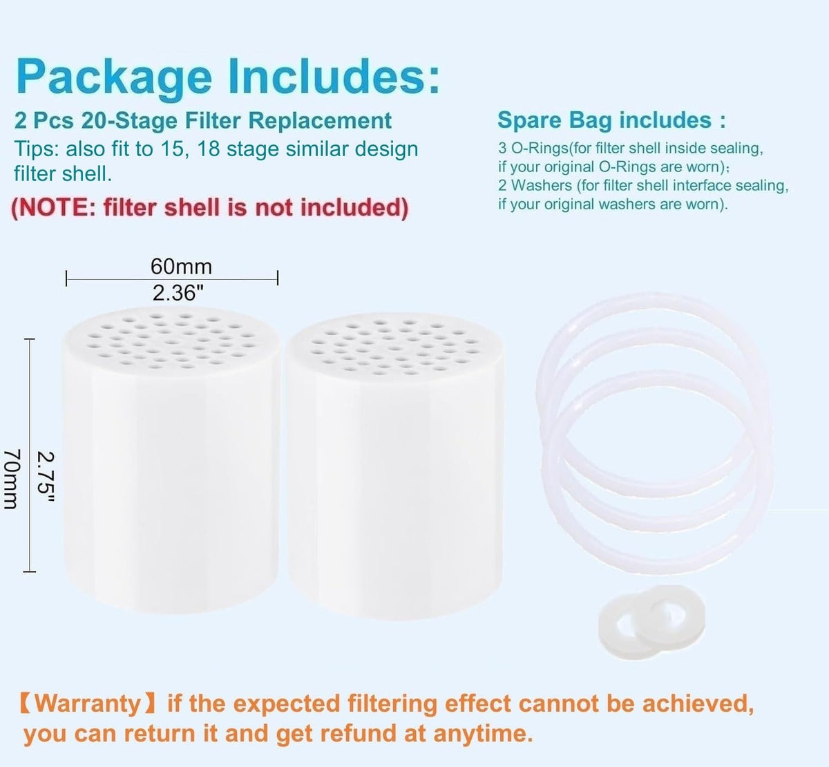 2 Pc Luxau 20 Stage (White X 2 Cartridge)