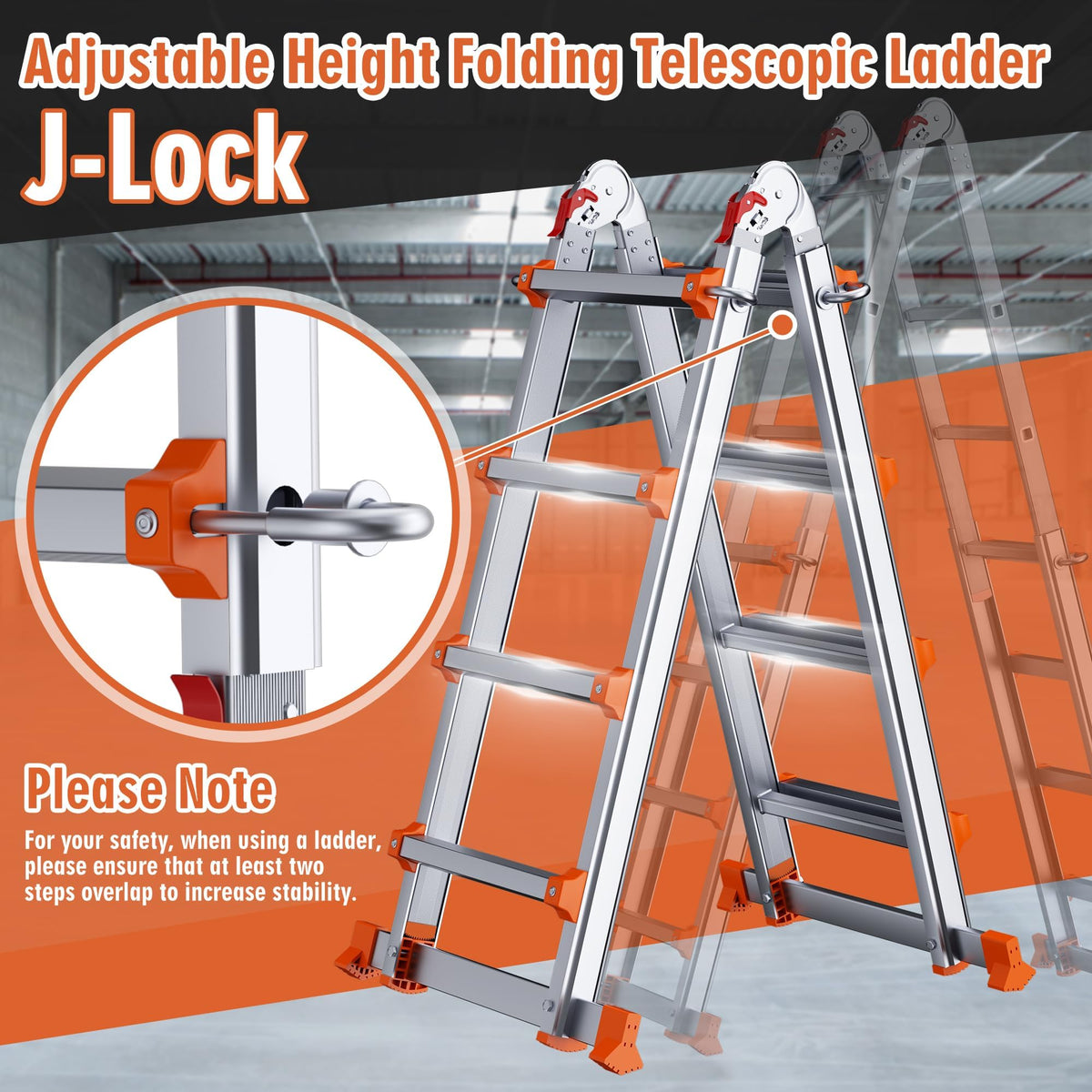 A Frame Ladder (Orange / 14FT)
