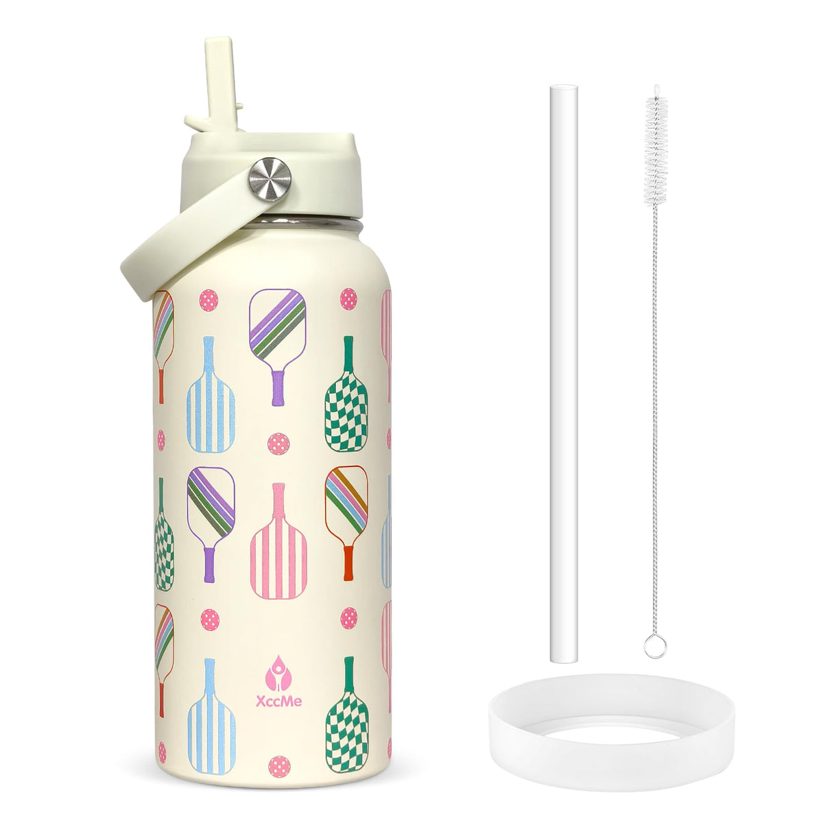 32oz Pickleball Insulated Water Bottle for Women with Straw (Pickleball / 32 Ounces)