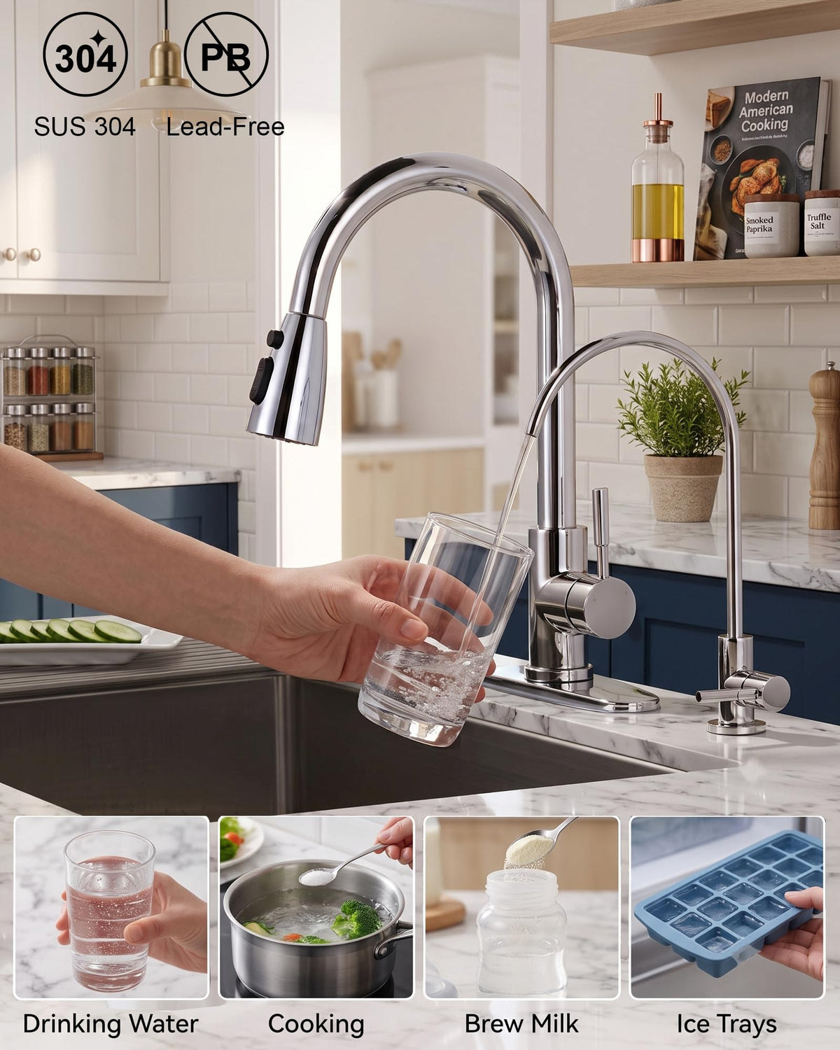 Kitchen Faucet and Water Filter Faucet Combo (Kitchen Faucet & Filter Faucet / Chrome)