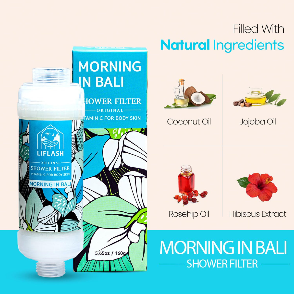 Vitamin C Shower Filter for Hard Water (MORNING IN BALI)