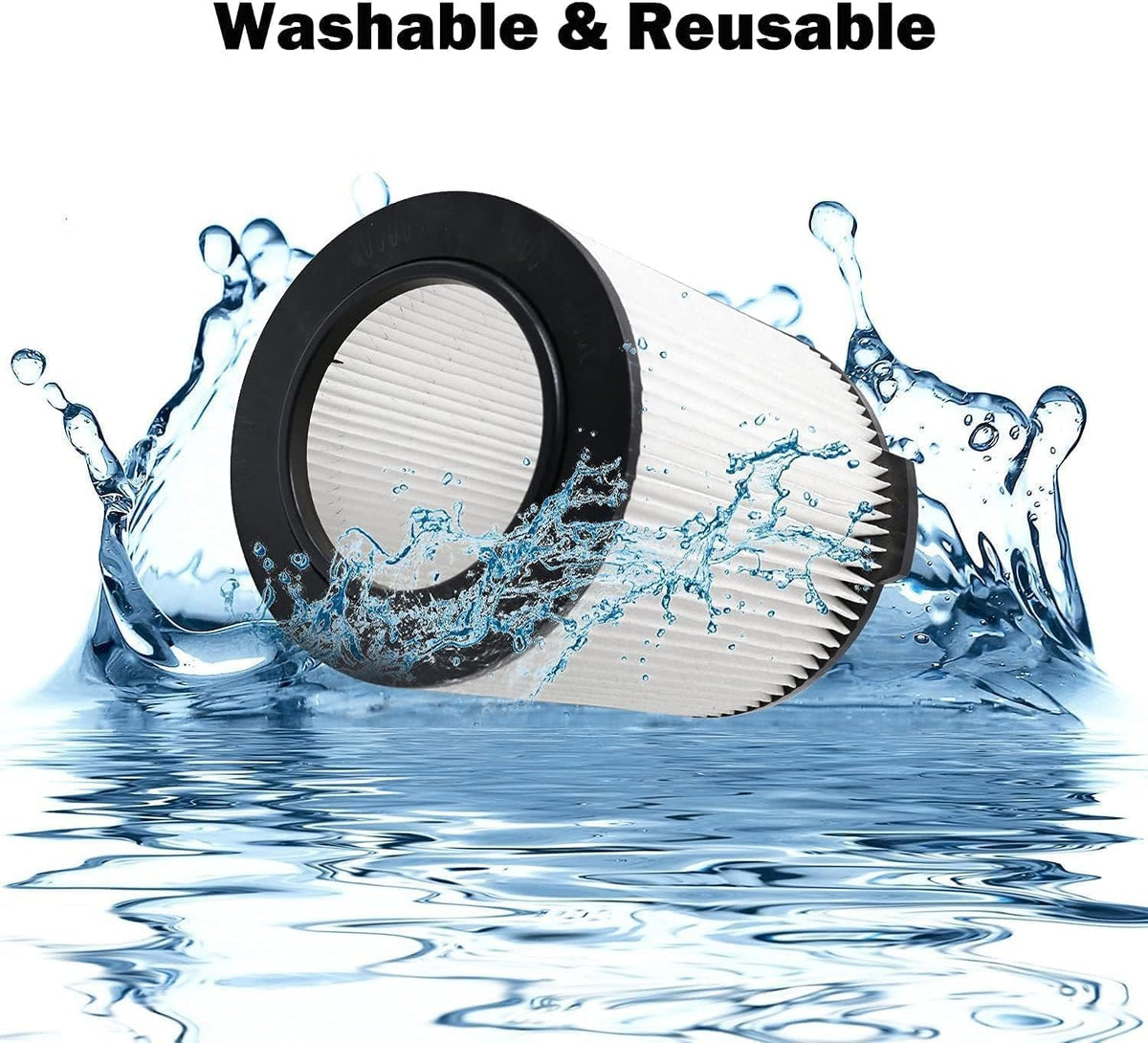 VF4000 Replacement Filters for Ridgid Shop Vac 72947 Wet (M 2 Pcs Filters & 4 Pcs Foam Sleeves / White VF4000)