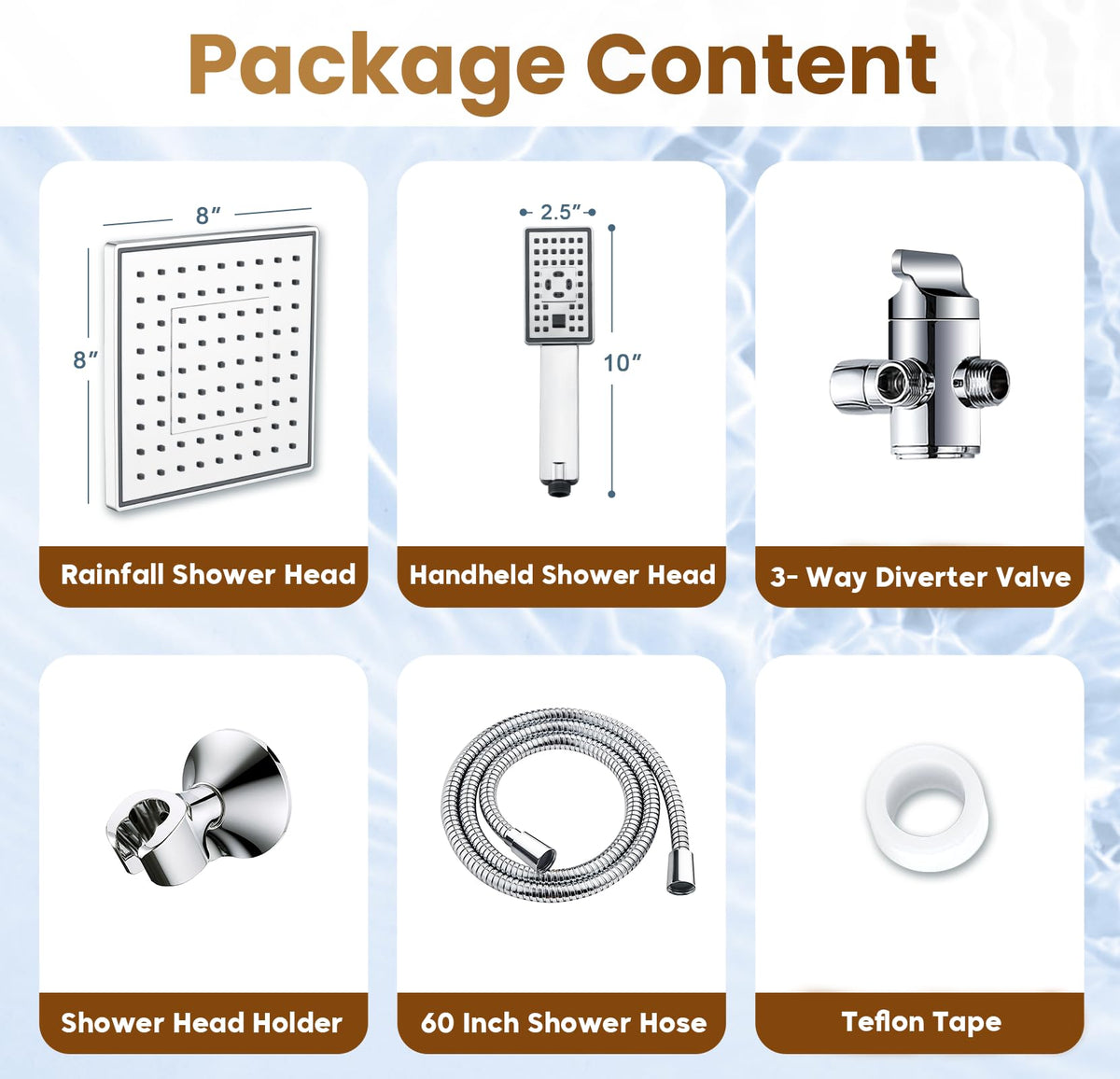 Rain Shower Head with Handheld Spray (Dual Shower Head / Chrome)