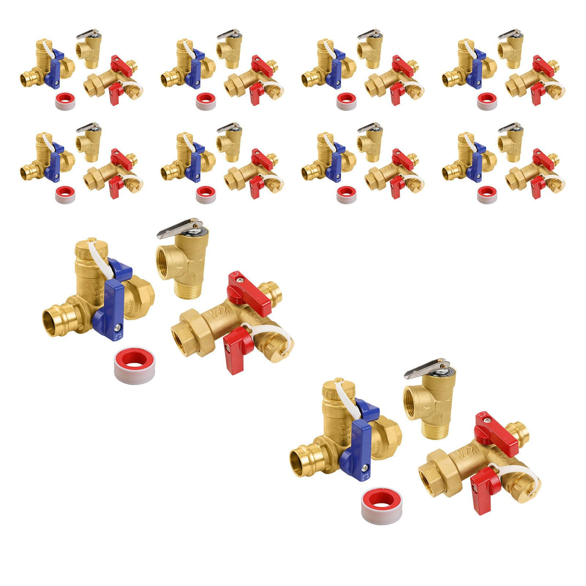 10Set GUOFIS Tankless Water Heater Service Valve Kit (Press)