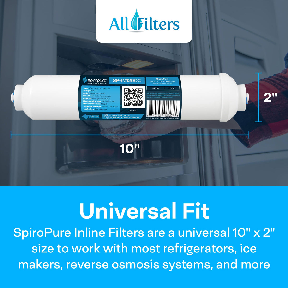SP IM120QC Alkaline Carbon Inline Water Filter 1 (1/4" Quick-Connect)