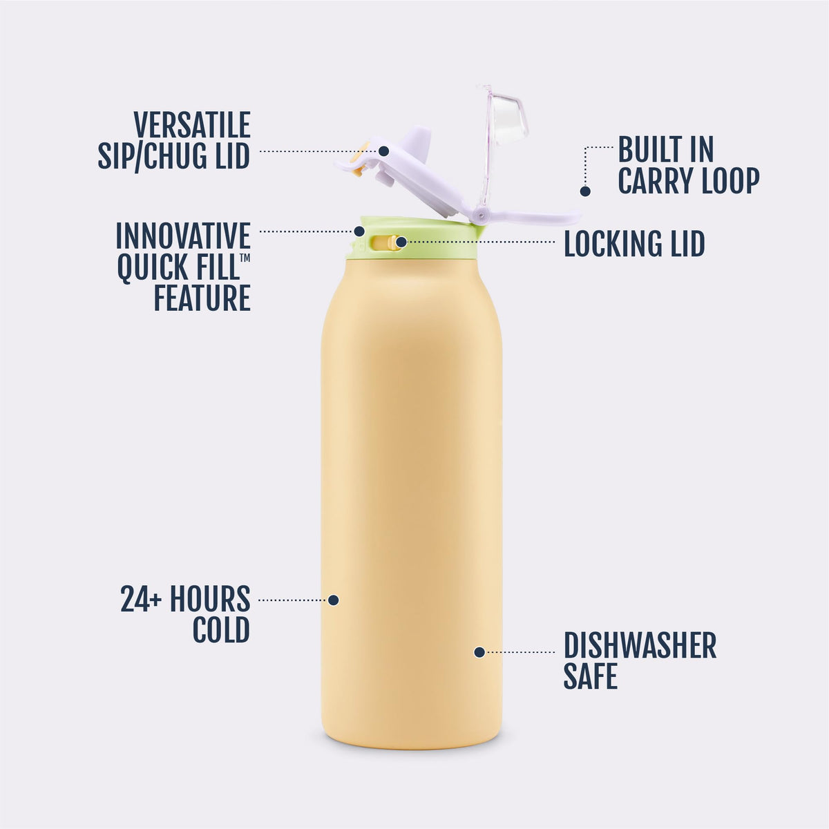 Pop & Fill 32oz Stainless Water Bottle (32oz / Sunset Meadow)