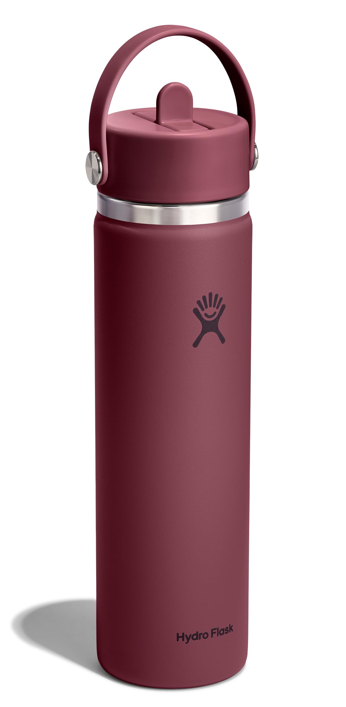 Burgundy Wide Flex Straw Cap Bottle 24 oz (Burgundy / 24 Ounces)