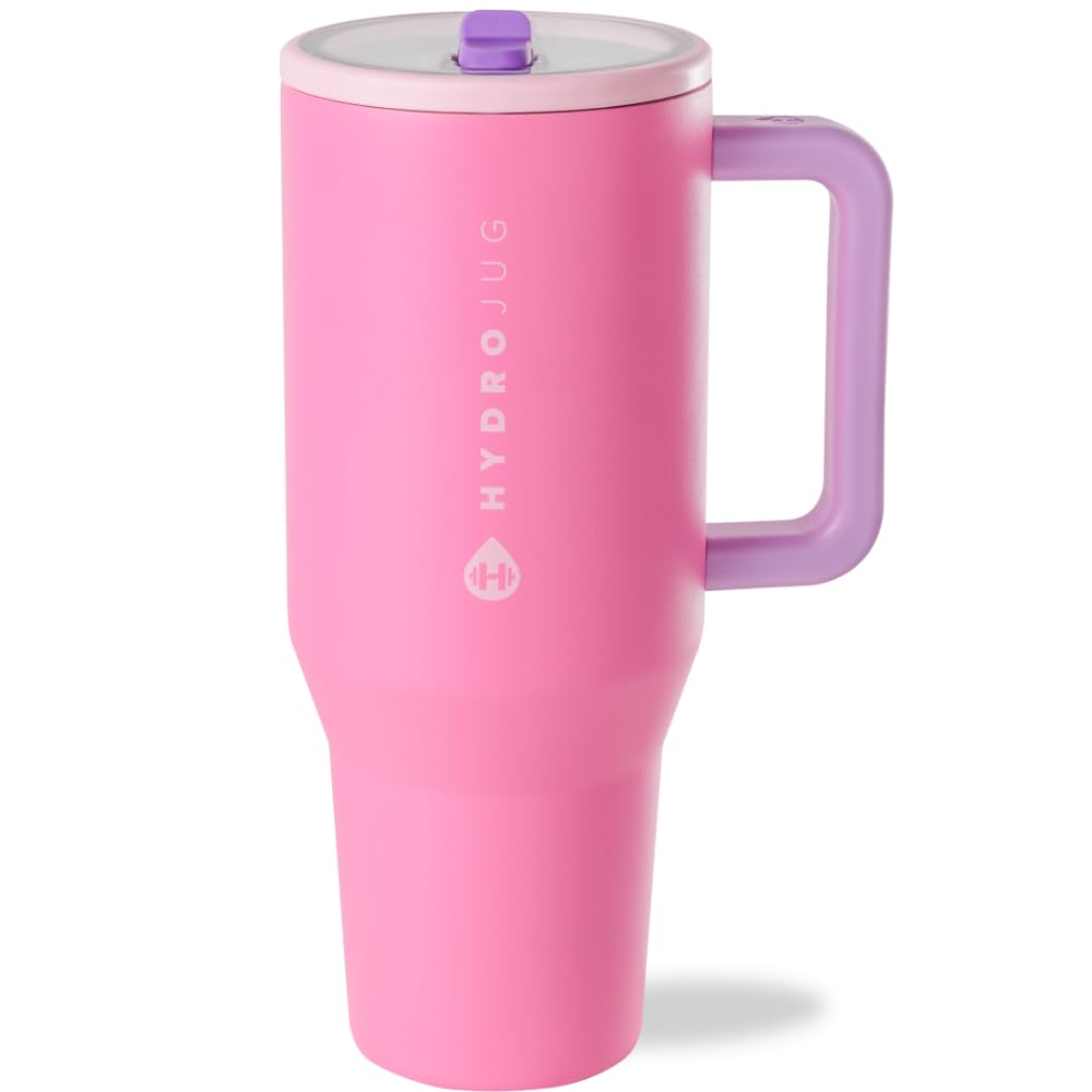 Traveler Modern 40 oz Tumbler with Handle & Simple Flip Straw (Pink Sugar / 40 Ounces)