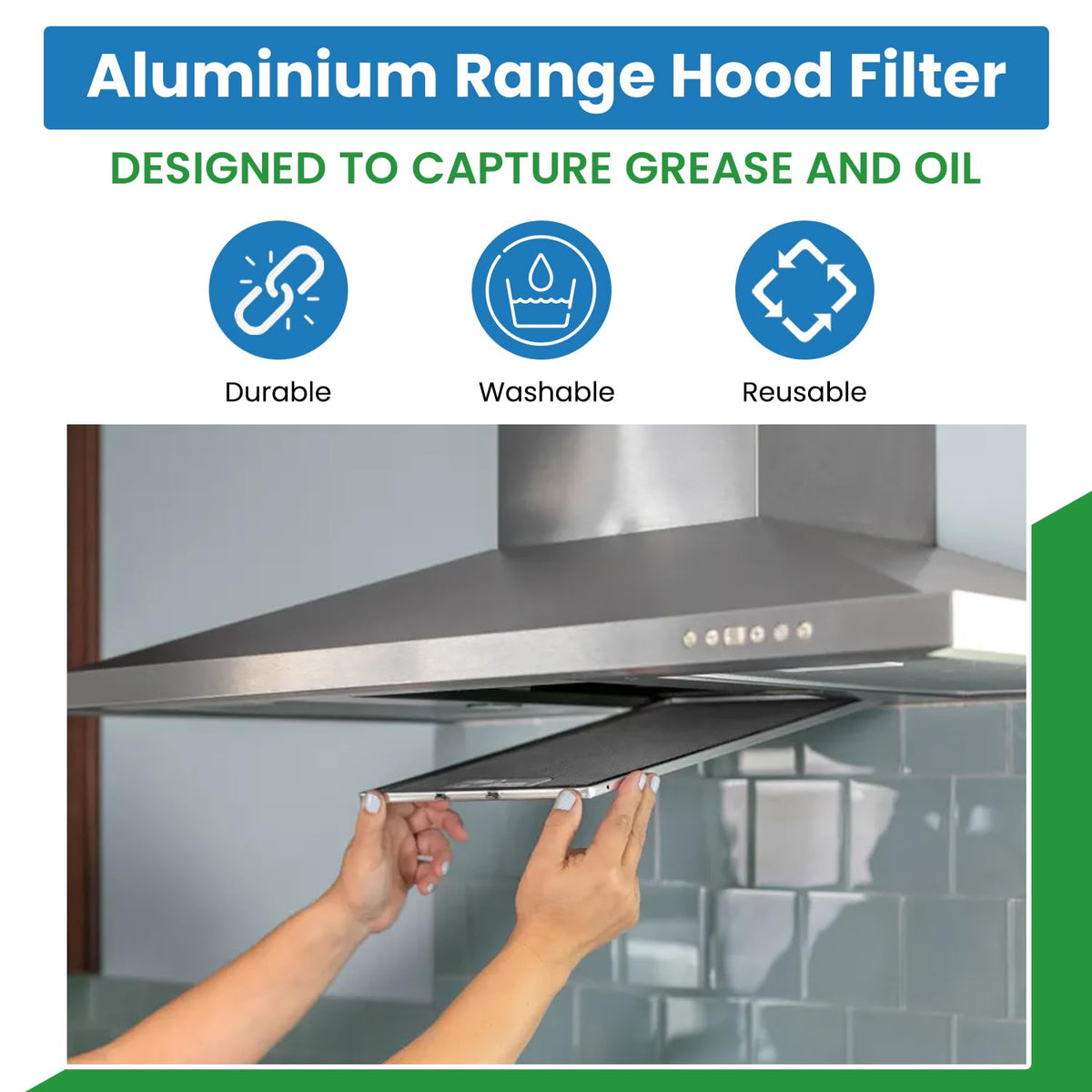 Replacement Aluminum Range Hood Filter (20" x 4" x 0.1")