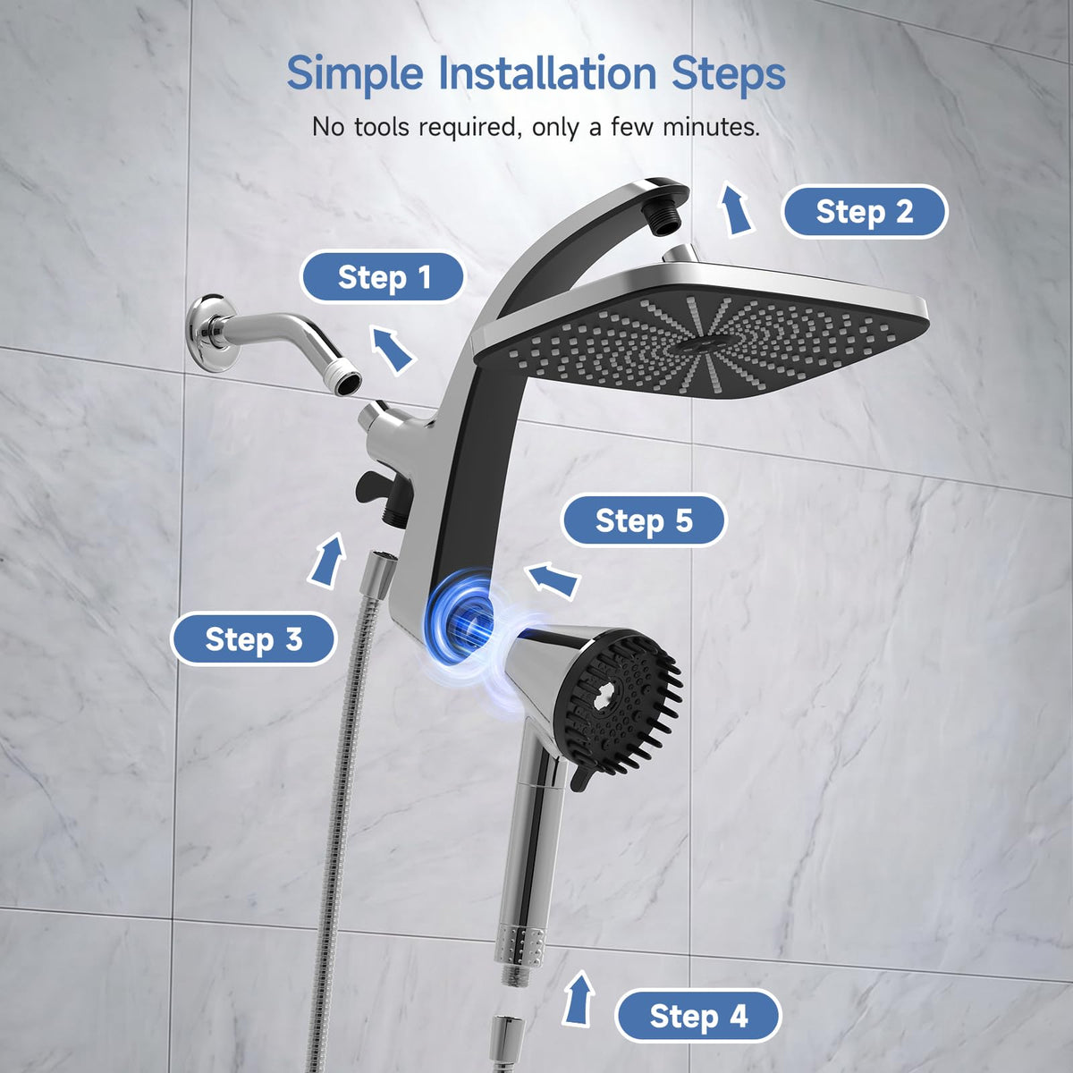 Shower Head with Handheld (Chrome)