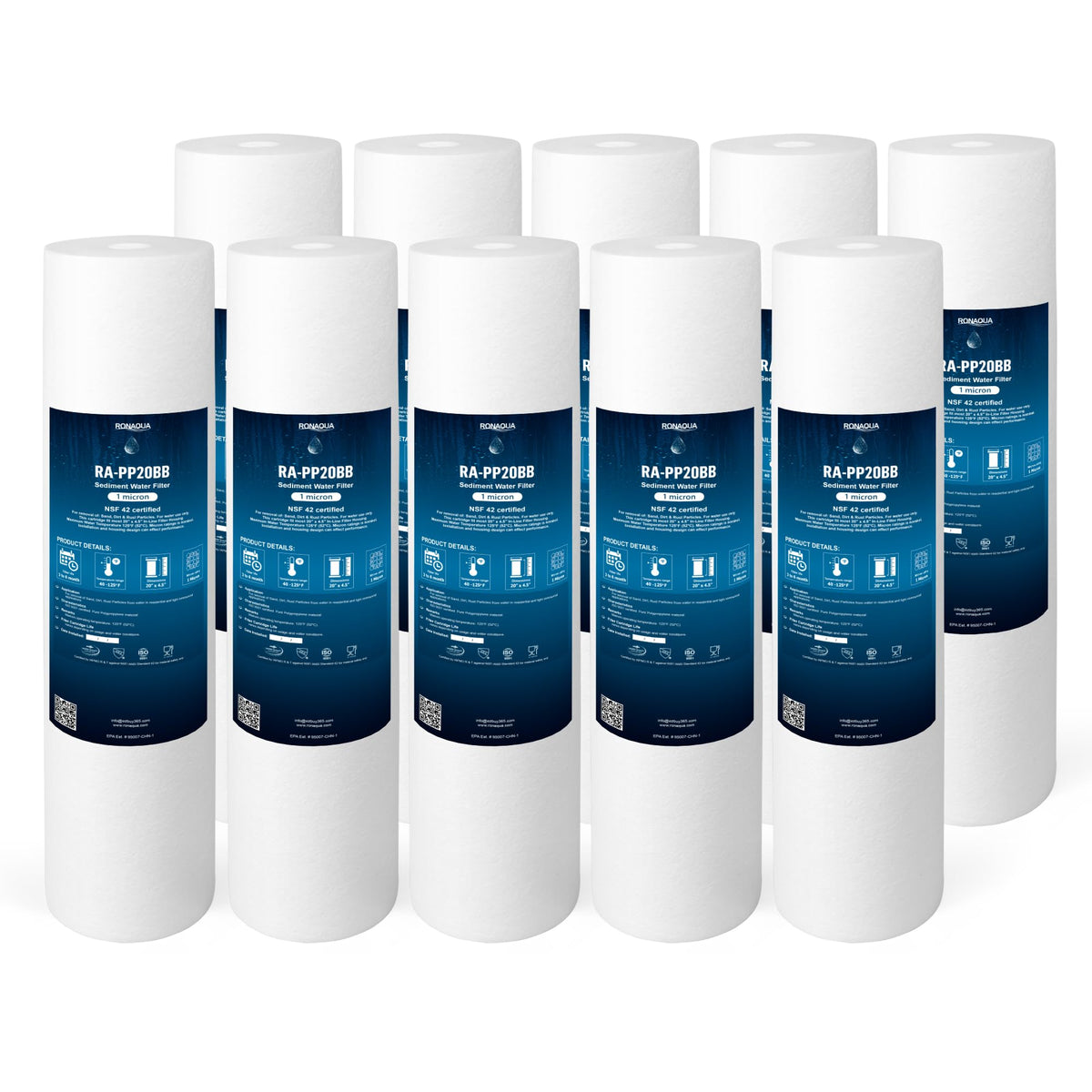 20 x 4.5 Inch Big Sediment Water Filter Cartridge (20 Inch)