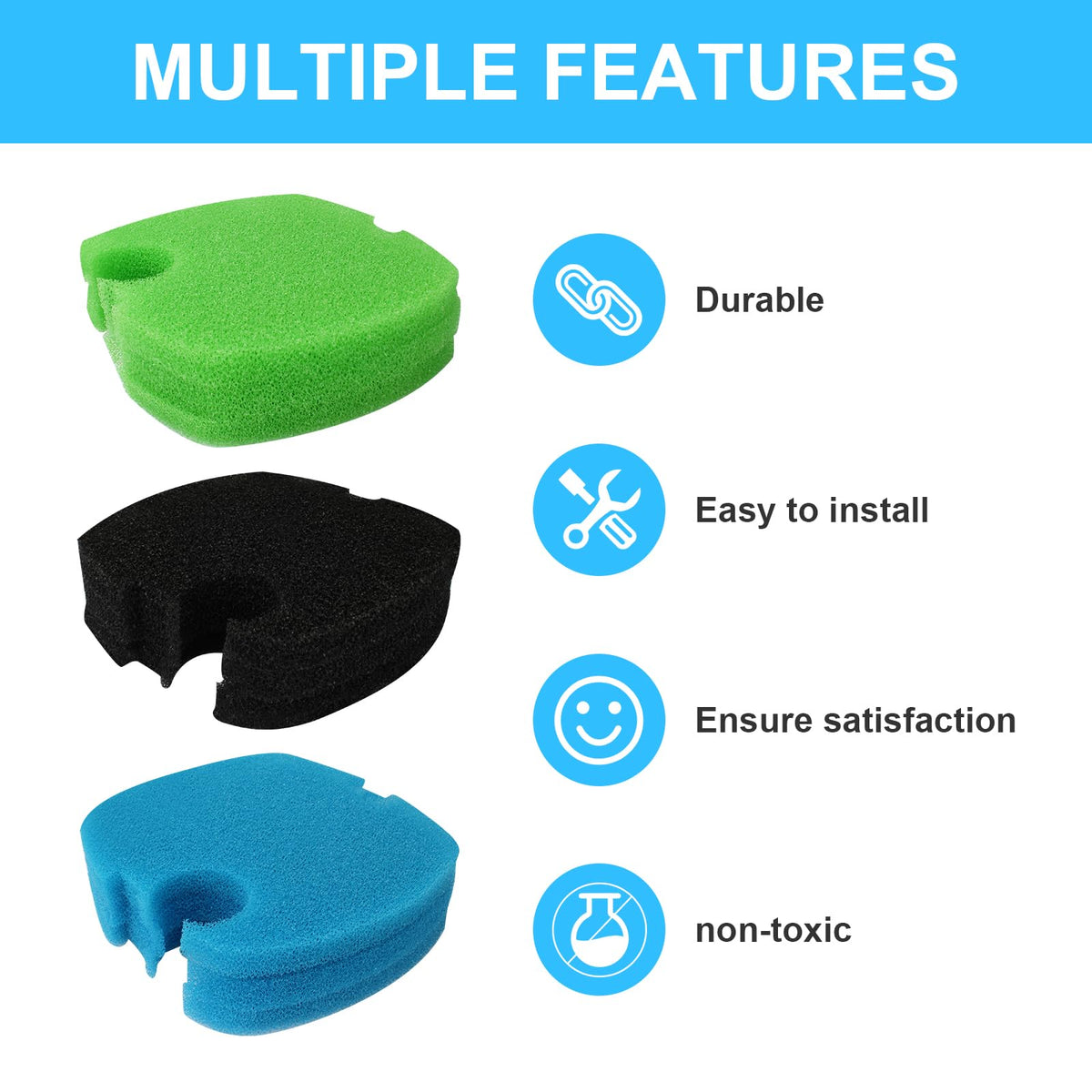 9 piece Aquarium Filter Pads Replacement bio Sponge Compatible with SUNSUN HW