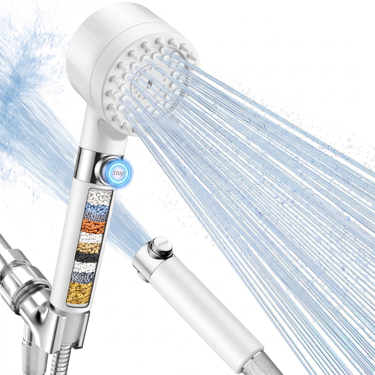 Filtered Shower Head with Handheld (White)