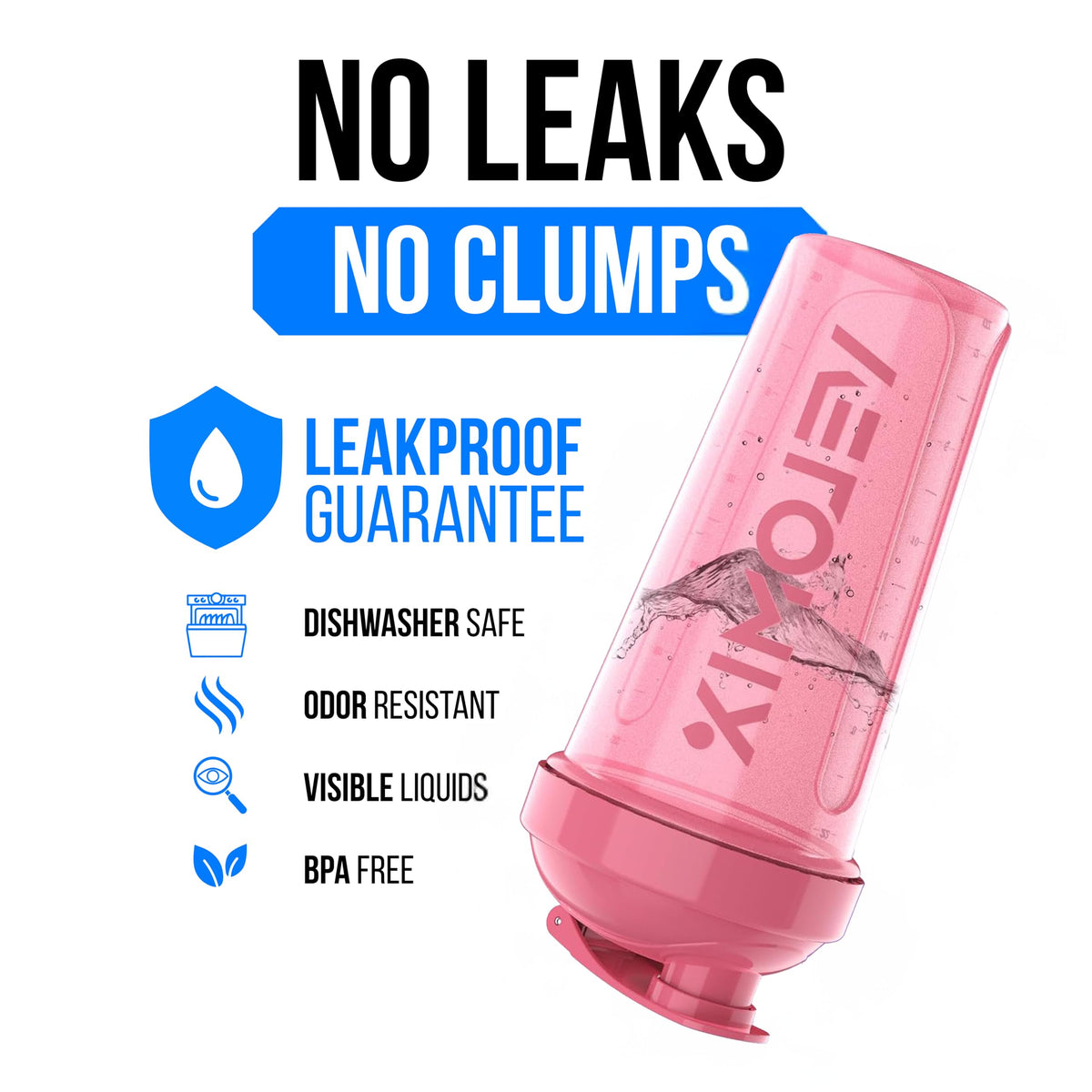 2 Pack 28oz Protein Shaker Bottle (B3) Pink / Transparent)