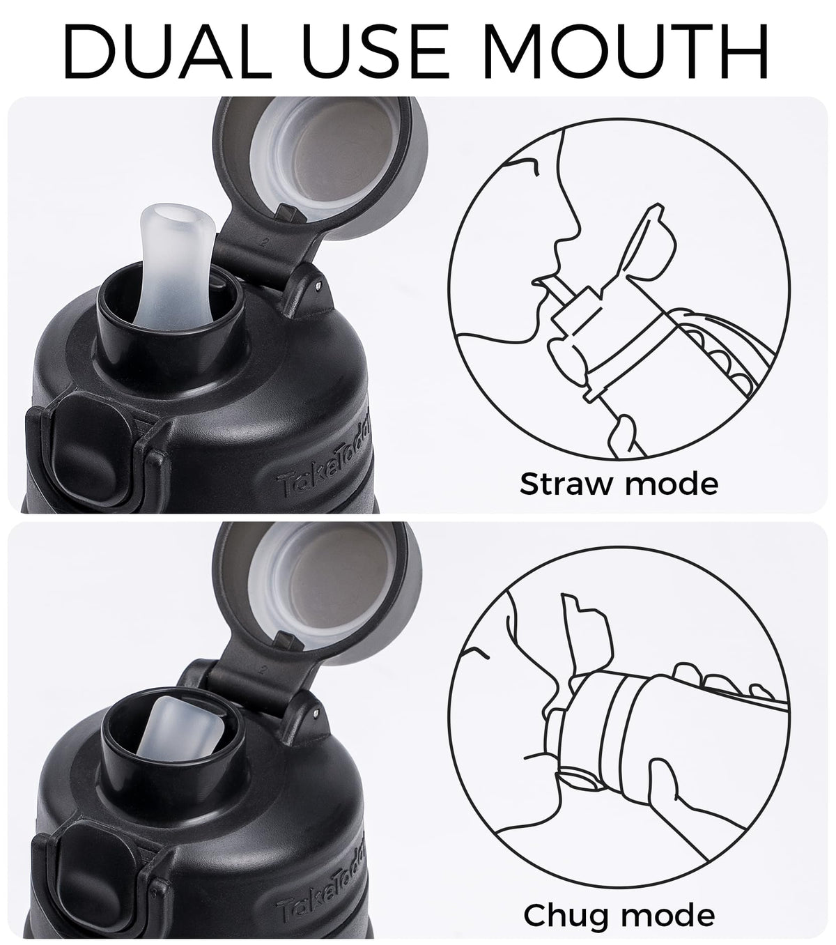 Collapsible Water Bottles with Straw for Travel (Cherry Breeze)