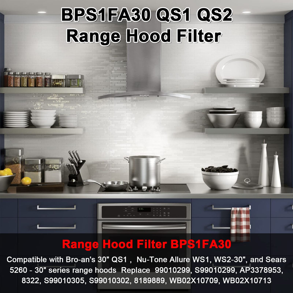 Allure Range Hood Grease Filter BPS1FA30 99010299 by Fetechmate 11