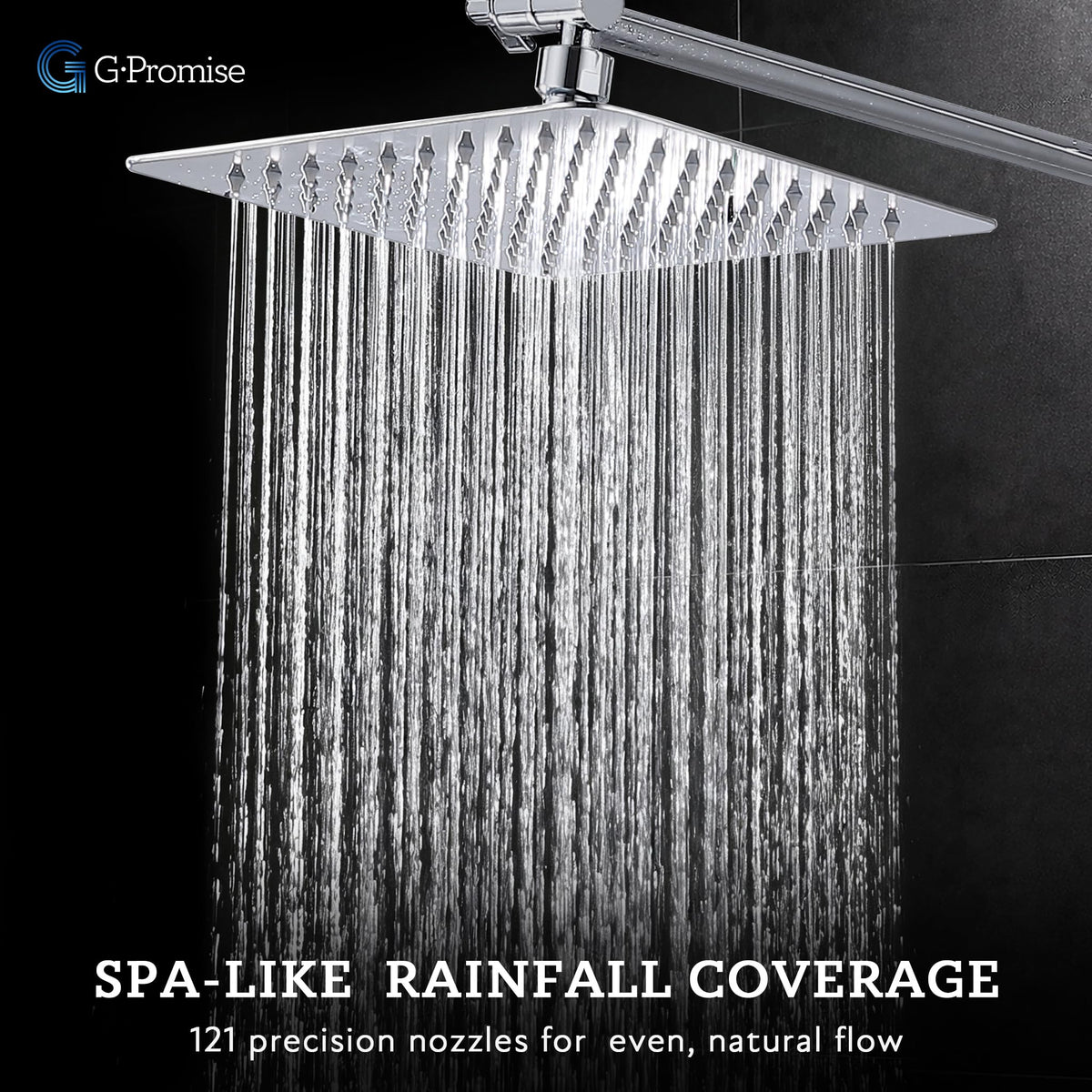 All Metal 10" Dual Square Shower Head Combo (10 Inches / Polished Chrome)