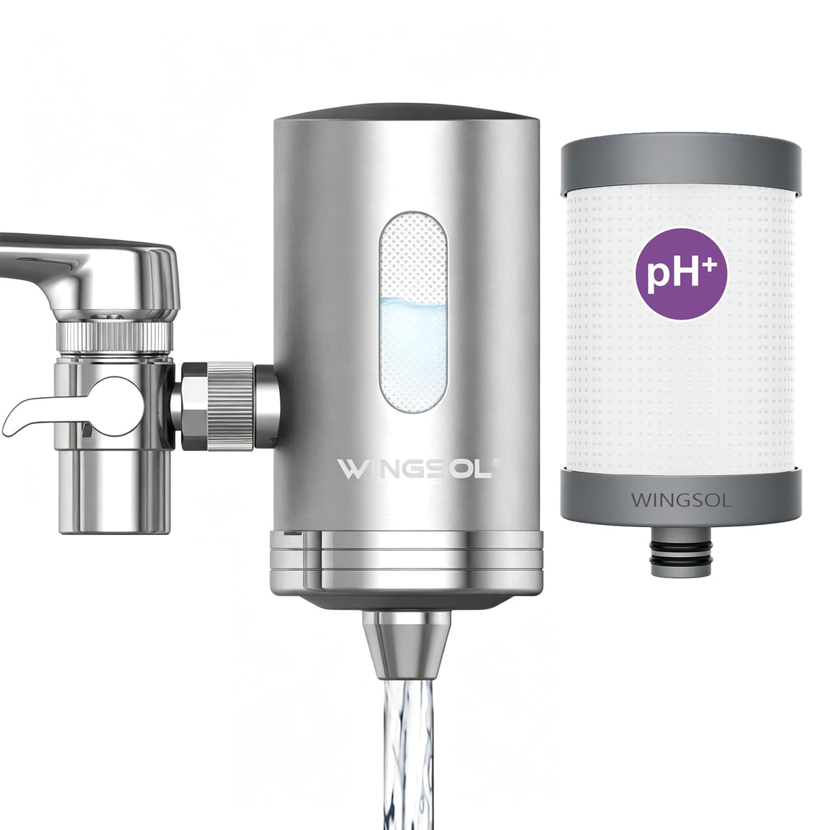 Visible Window Faucet Water Filter Stainless Steel