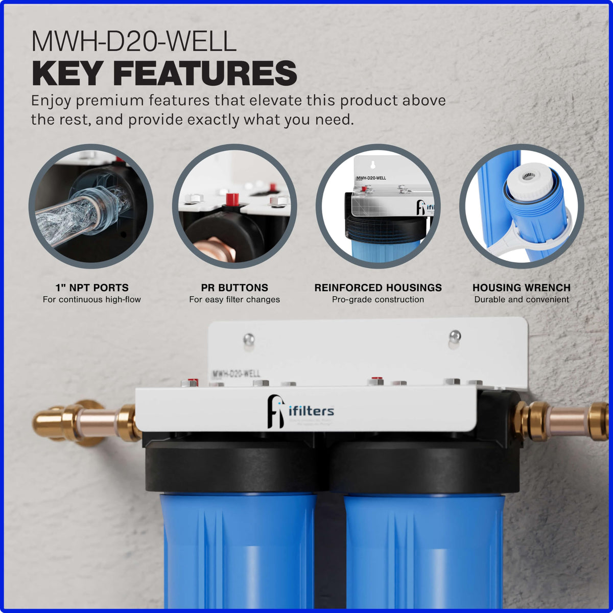 4.5 x 20 Sediment CTO Heavy Metals Well Water Filtration System