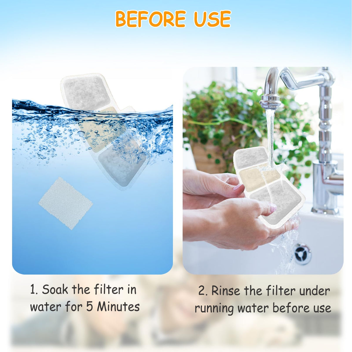 24 Pack PW04 3.5L Wireless Pet Fountain Filters for Hard Water