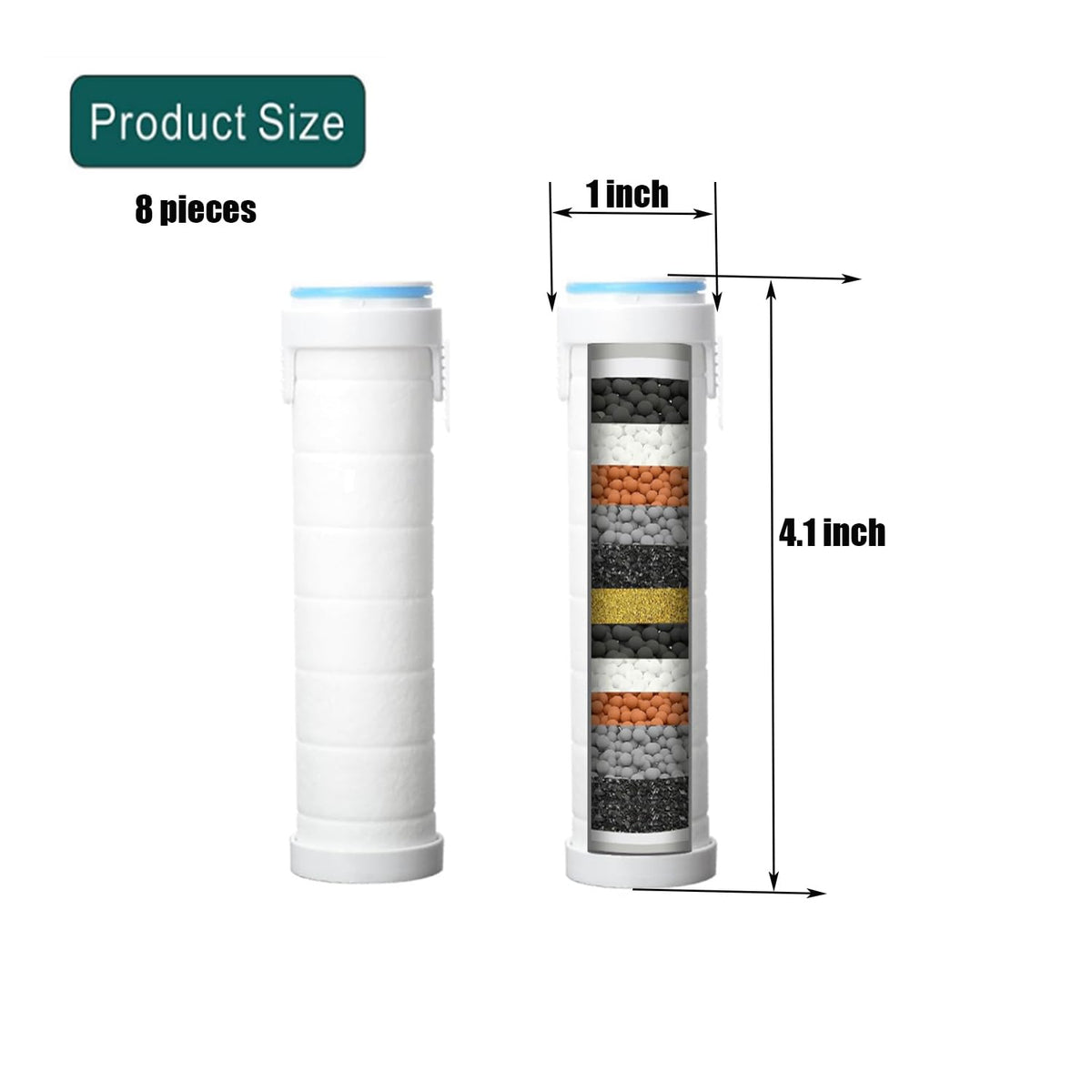 Shower Filter for Handheld Shower Head Shower Filter Replacement High Pressure Handheld Shower Heads Filter Set of 8 Replacement Filters for Hard Water Remove Chlorine and Harmful Substances