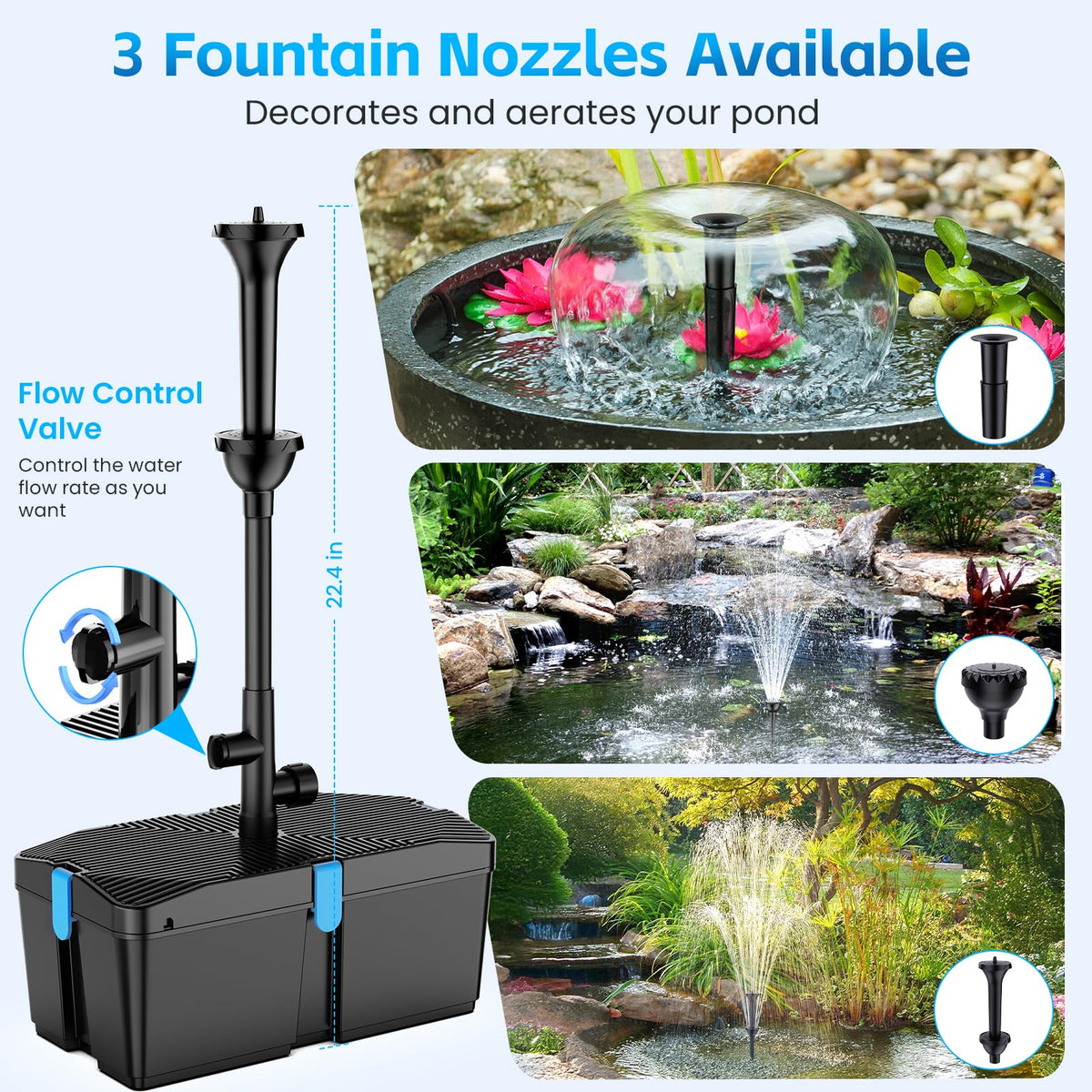 Pond Filters for Outdoor Ponds (60w 820gph)