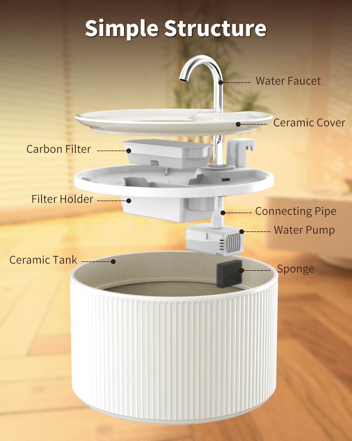 Ceramic Cat Water Fountain