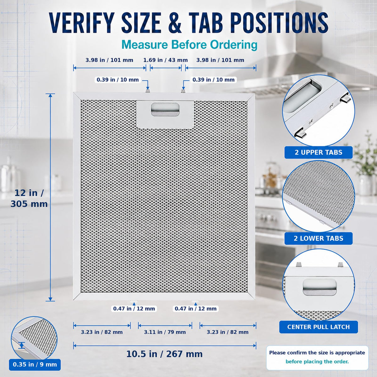 Range Hood Filter 10 1 (10-1/2" X 12" X 0.35")