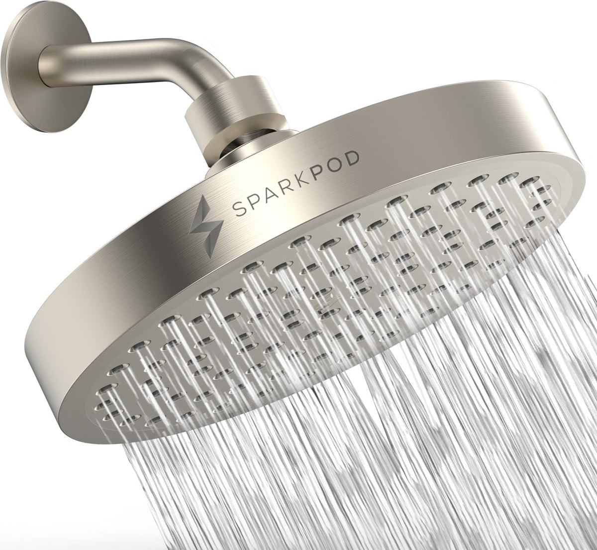 Rain Shower Head (6 Inch Round / Elegant Brushed Nickel)