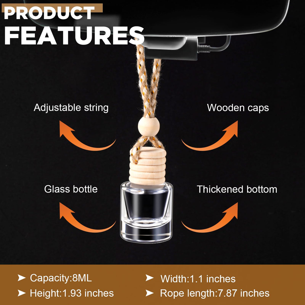 150 Pieces Hanging Car Diffuser Air Freshener Bottle Set (Clear)
