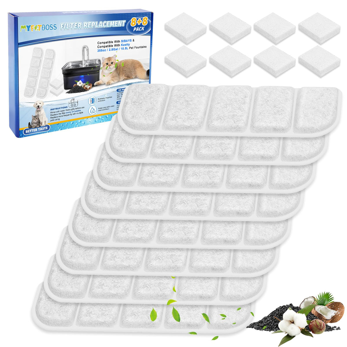 Replacement Filter Fit for SIBAYS Dog Water Fountain 355oz