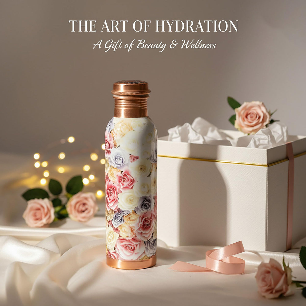 Pure Printed Copper Water Bottle (950 ml / Design 33)