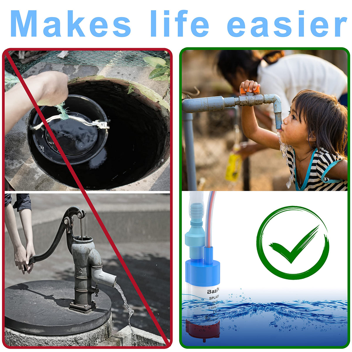 12V Submersible Water Pump (12V Water (2.5GPM/18ft.) Filter+Valve)