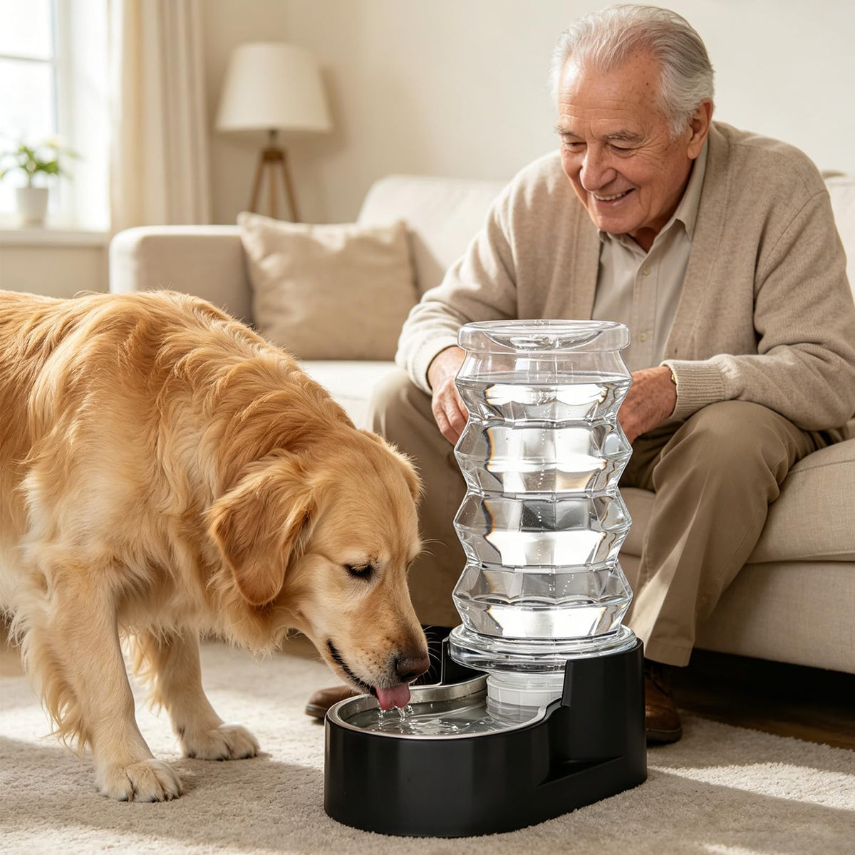 8L Filtered Dog Water Dispenser (Dark Black / 8L)
