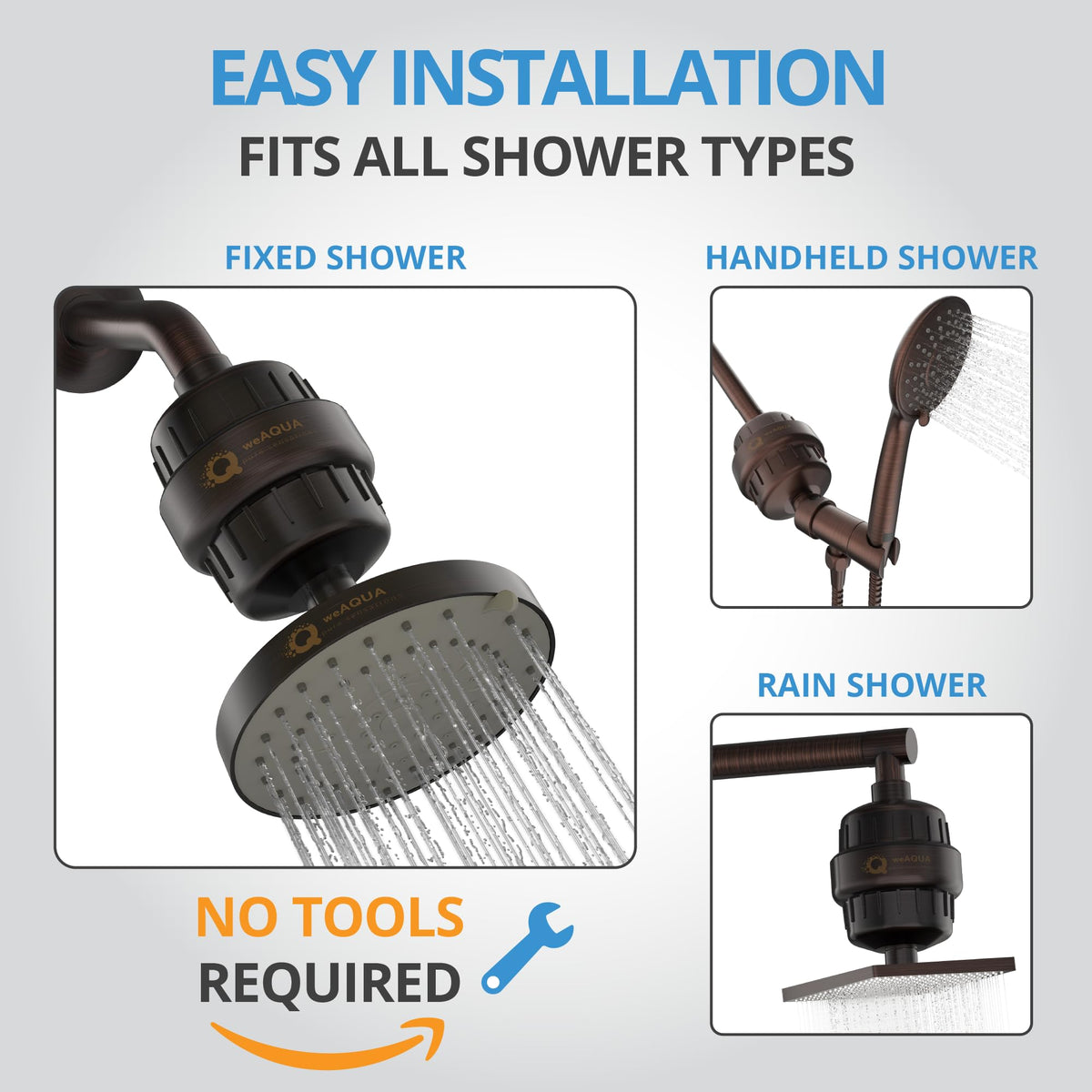Shower Filter Extra Cartridge for Hard Water Chlorine Heavy Metals (Bronze)