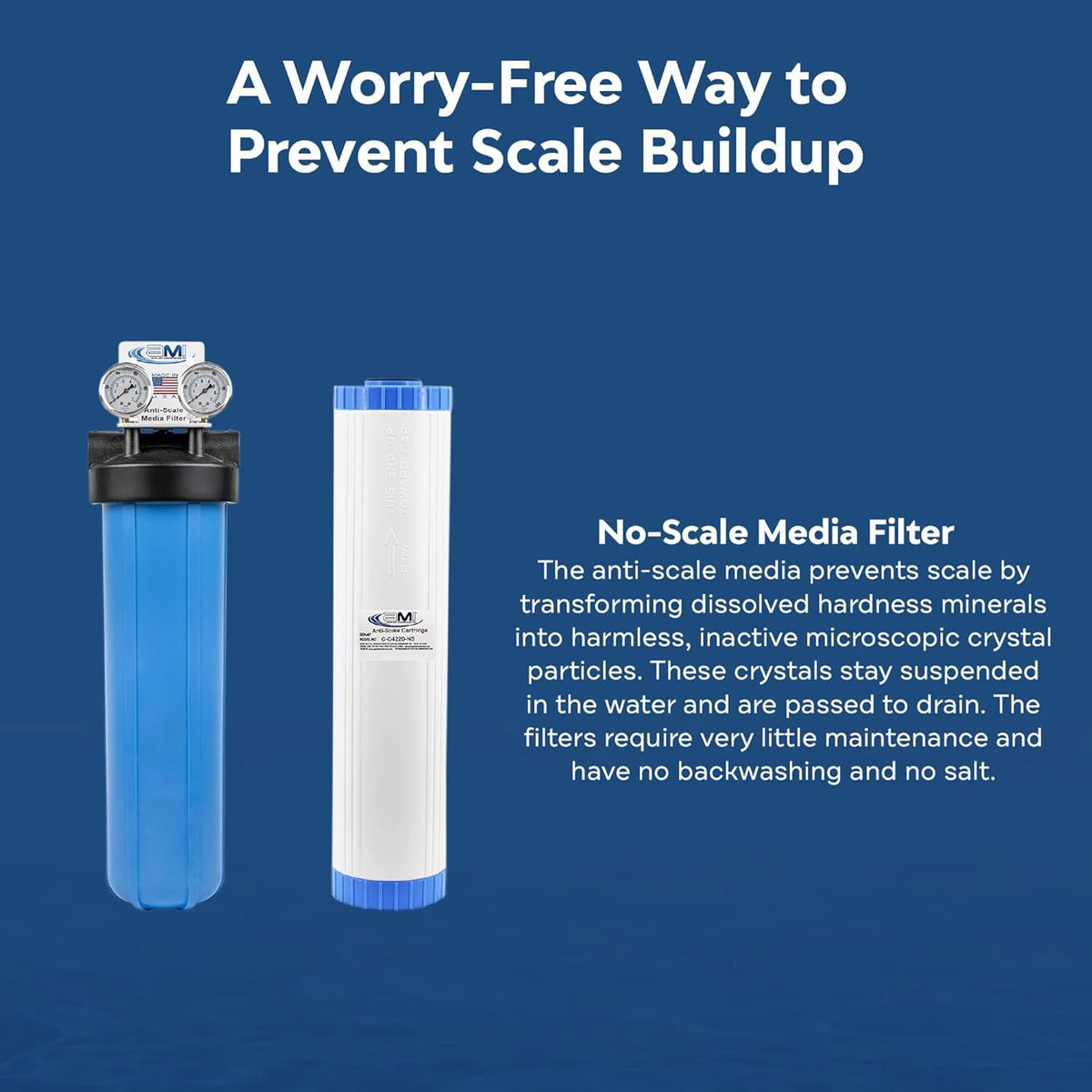 Water Descaler for Tankless Water Heater and Whole (Anti Scale System 20-Inch Big Blue)