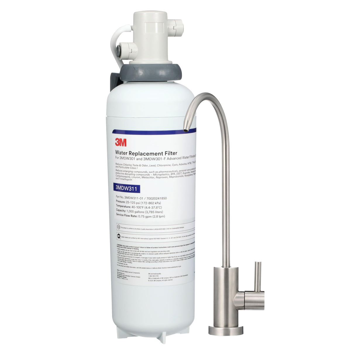Aqua Pure Under Sink Drinking Water Filtration System w (3MDW301 System (Includes Faucet))
