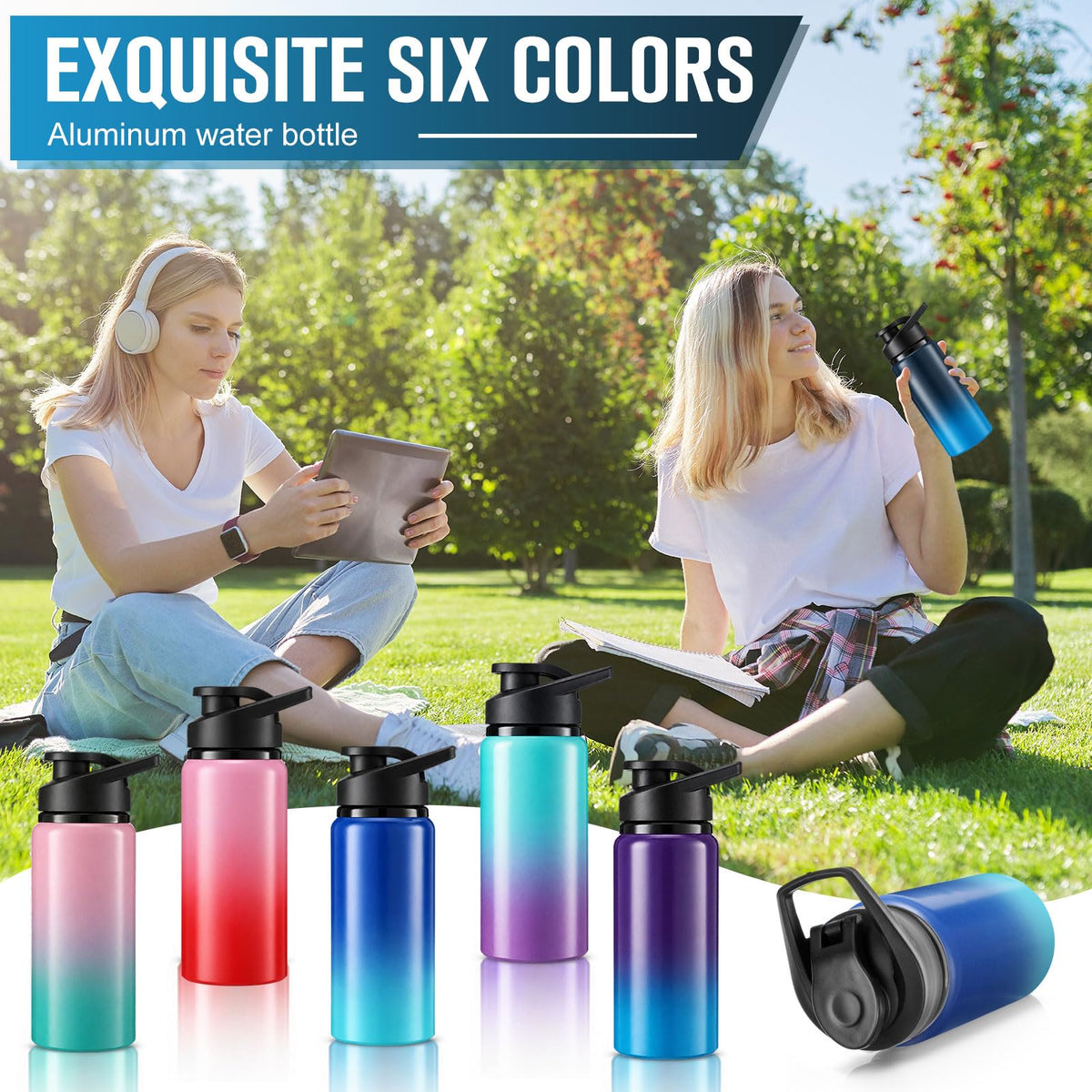 Aluminum Water Bottle Bulk (20 Ounces (Pack of 12) / Gradient 1)