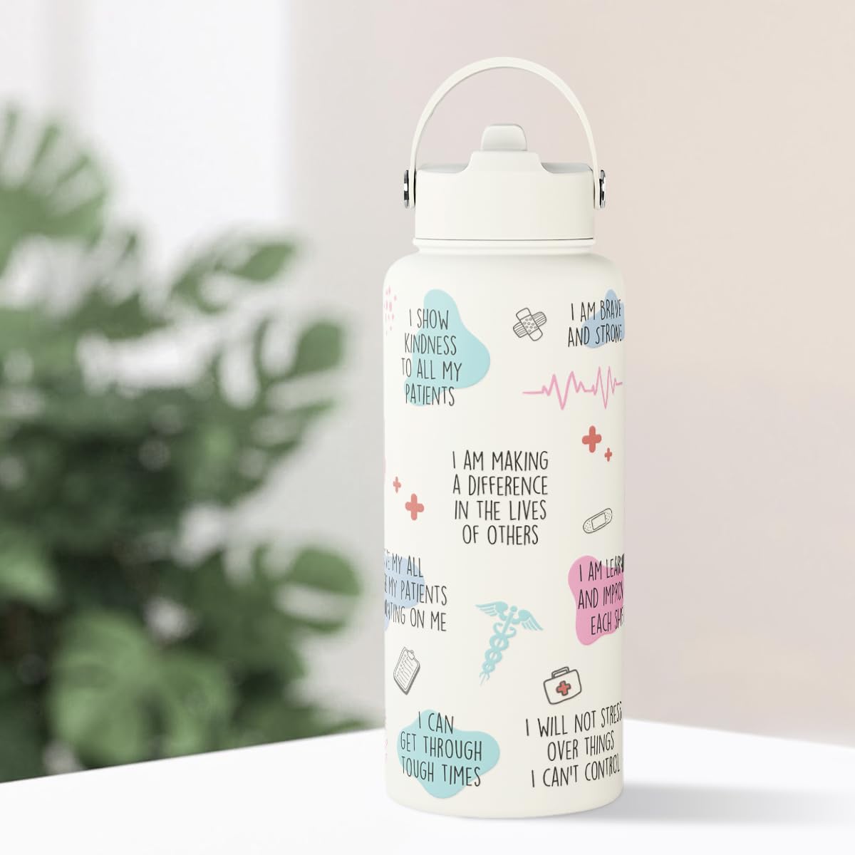 Nurse Water Bottle 32oz Stainless Steel Insulated with Lid (Nurse 1)