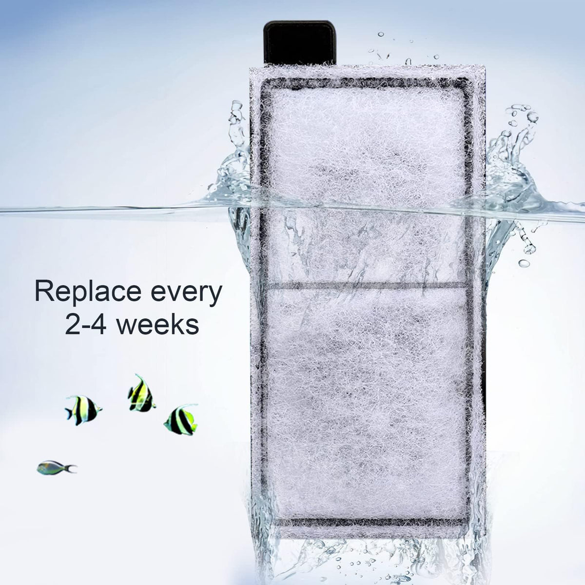 8 Pack Aquarium Filter Cartridge Replacement Fish Tank Filter Cartridge for Aquarium Internal Filter (8 Pack Filter Cartridge-S)
