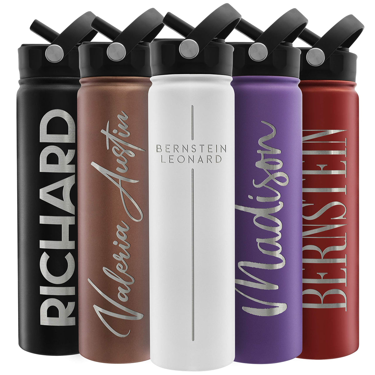 Personalized Water Bottle w (White / 24 Ounces)