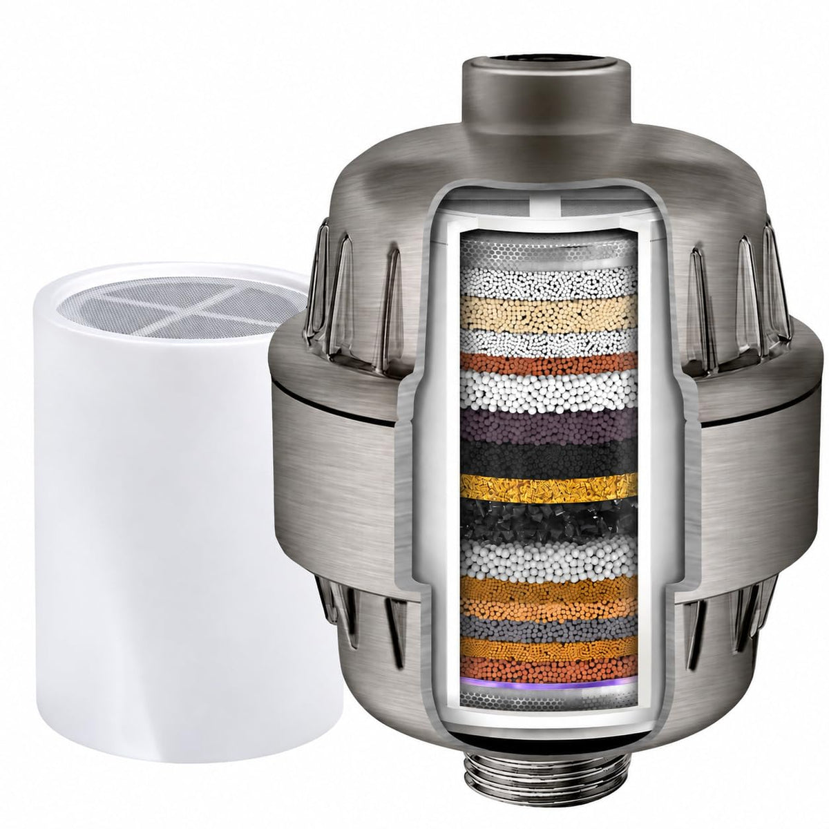20 Stage Shower Filter with Vitamin C and E (20 Stage / Brushed Nickel)