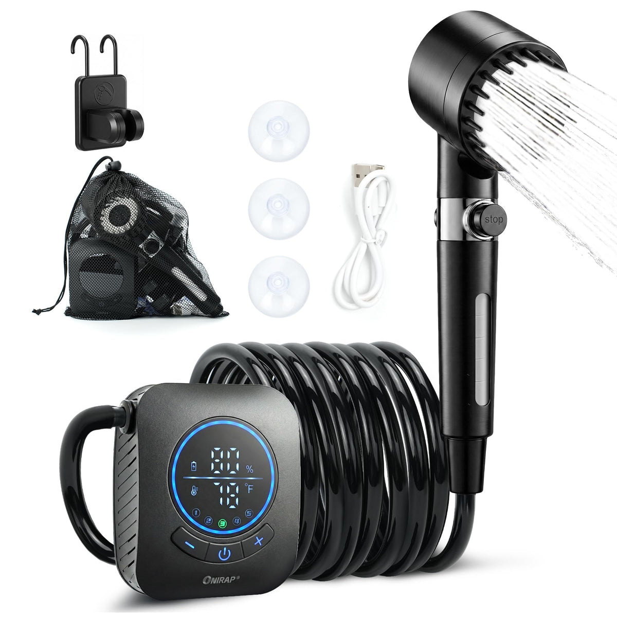 Portable Shower for Camping (BLACK)
