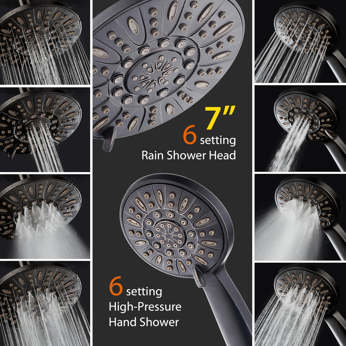 7" Premium High Pressure 3 (2.5 Gallons Per Minute / Oil Rubbed Bronze)