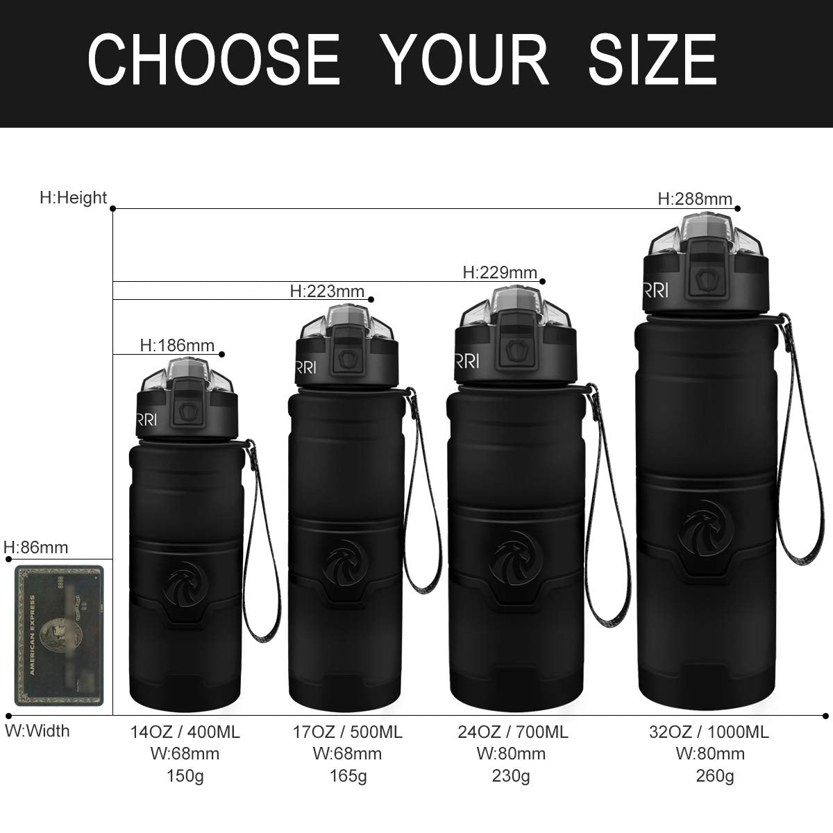 Sport Water Bottle Kids (32 Ounces / Matte Black)